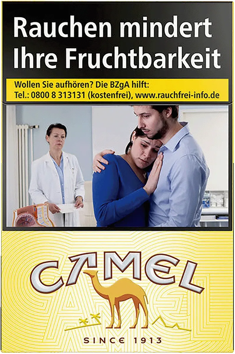 Camel Yellow OP L Packung von vorne