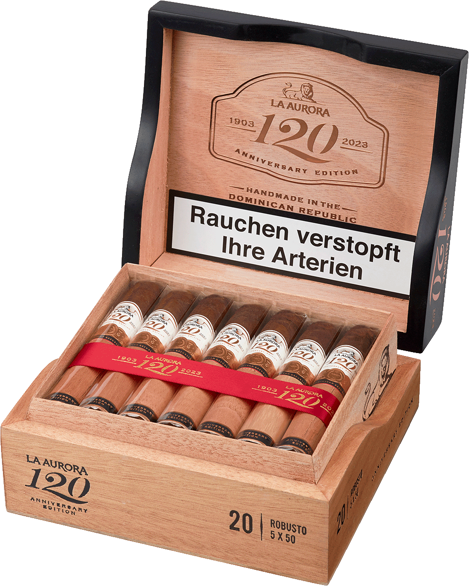 La Aurora 120 Anniversary - Kiste seitlich geöffnet