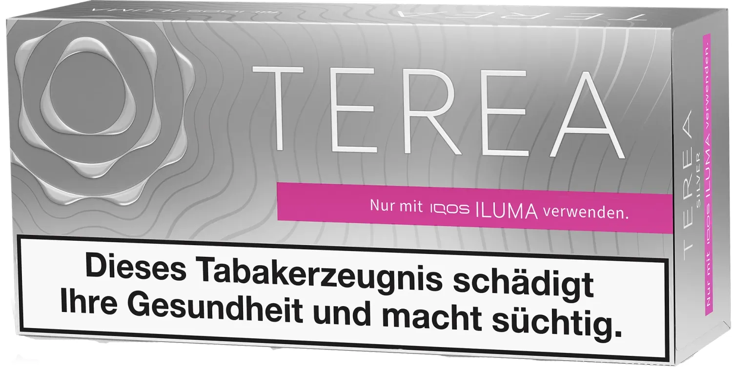 IQOS TEREA Silver Stange schräg von vorne