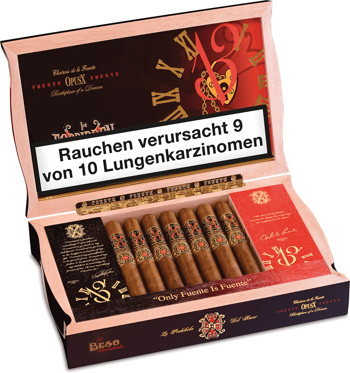 Arturo Fuente Opus X Forbidden - Kiste seitlich geöffnet