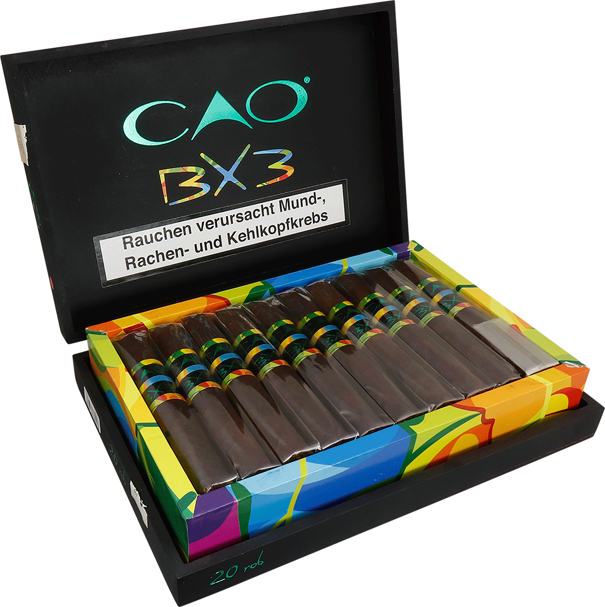 CAO BX3 Robusto - Kiste seitlich geöffnet