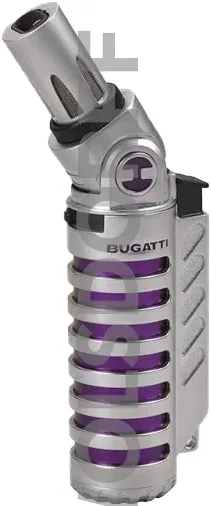 Bugatti lighter Volcan chrome satin / purple stehend