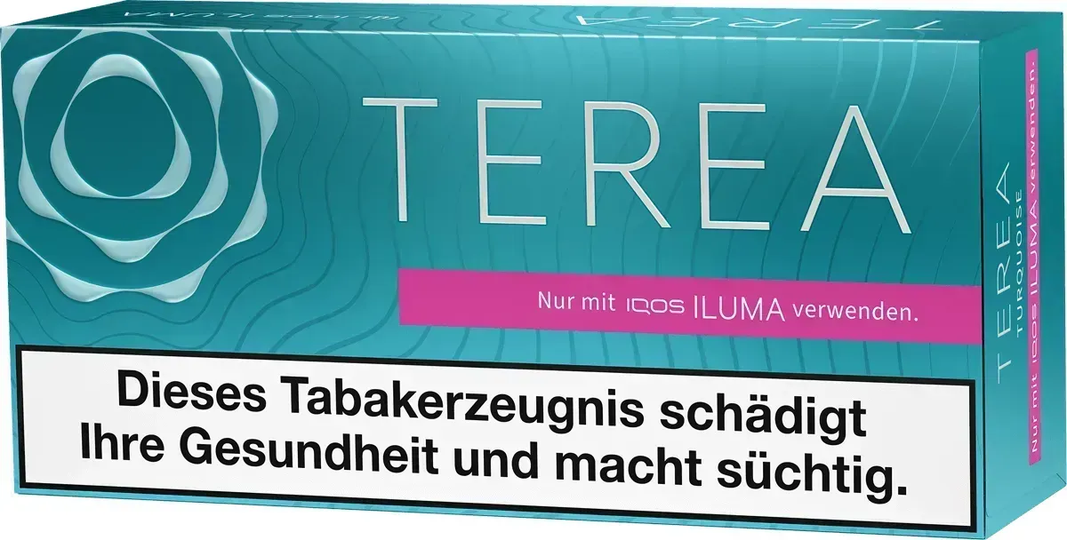 IQOS Terea Turquois Bundle Vorderseite von rechts