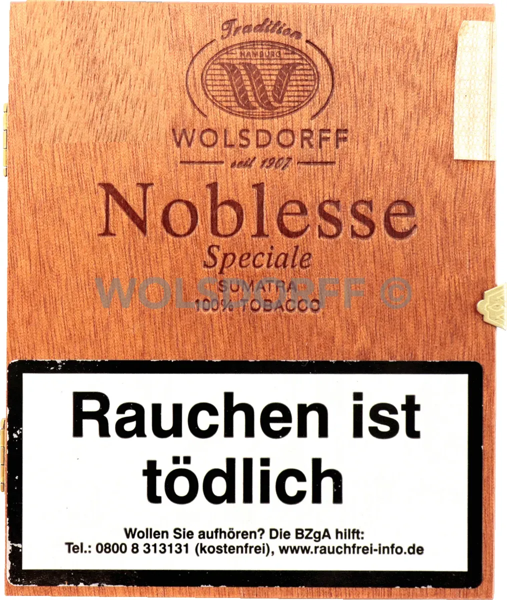 Noblesse Special Sumatra 20Stück geschlossene Holzkiste von vorne