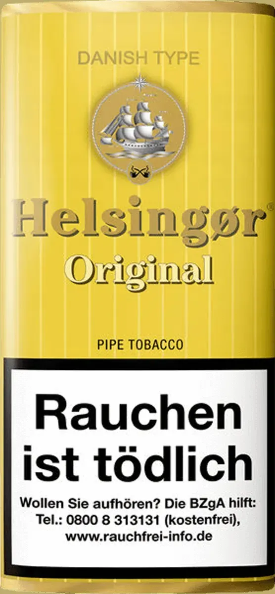 Helsinger Original Danish Pfeifentabak von vorne Gelbe Pouch