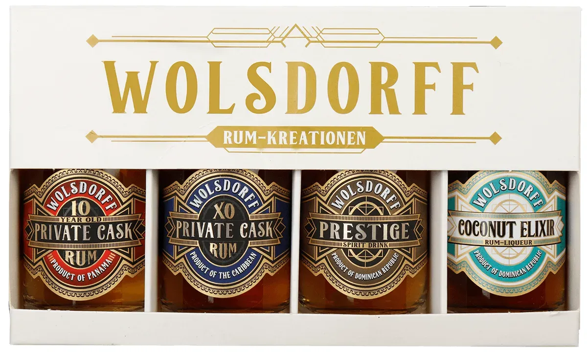 WOLSDORFF Coconut Geschenkset Umverpackung und Flaschen