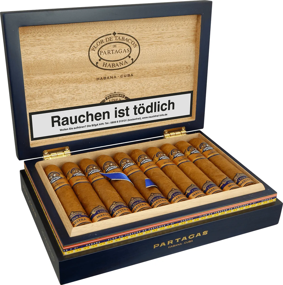 Partagas Linea Maestro Kist offen Seite