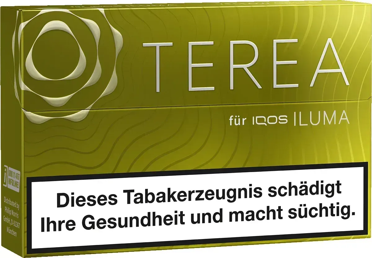 IQOS Terea Yellow Green Vorderseite von links