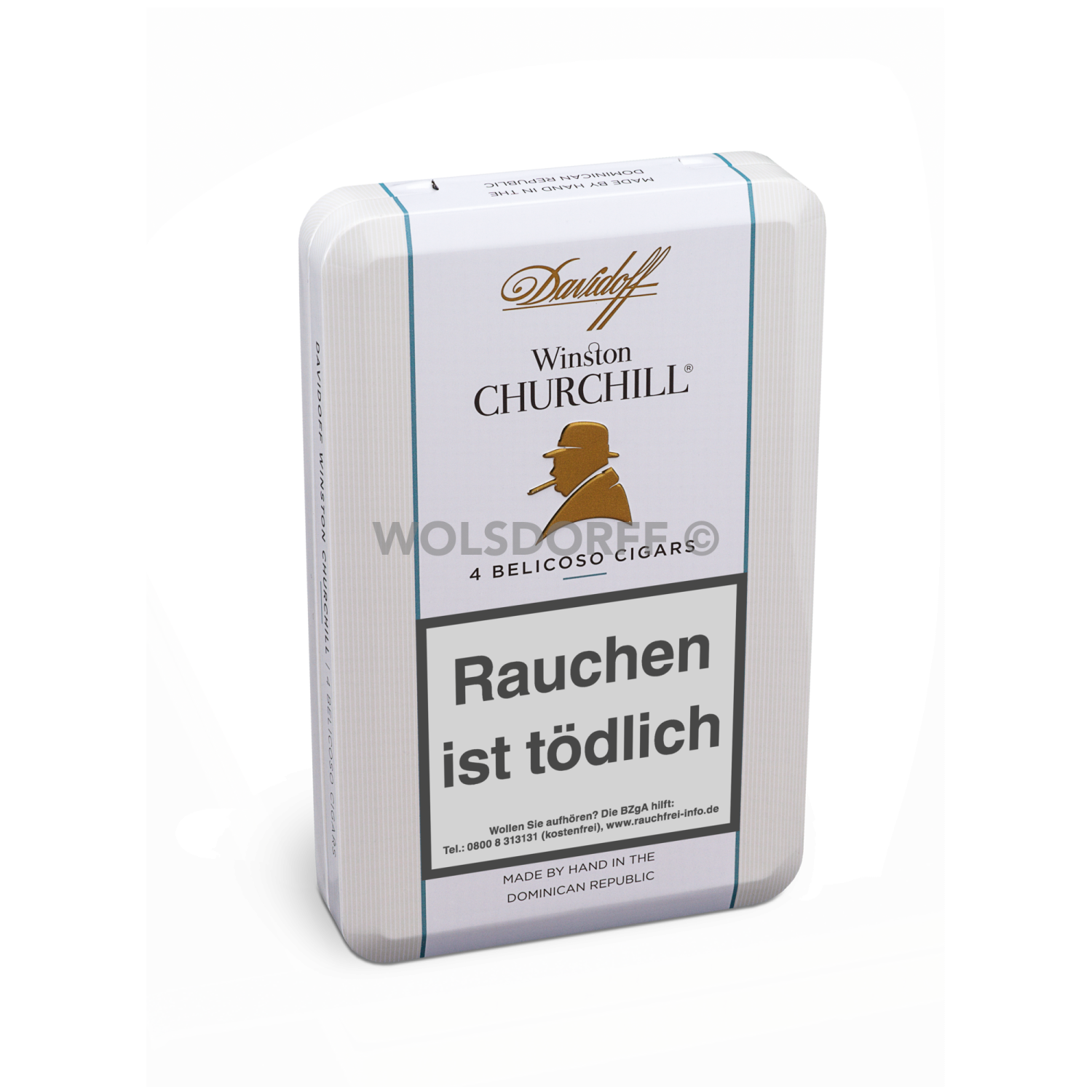 Davidoff Winston Churchill Belicoso - Metalletui vorne geschlossen