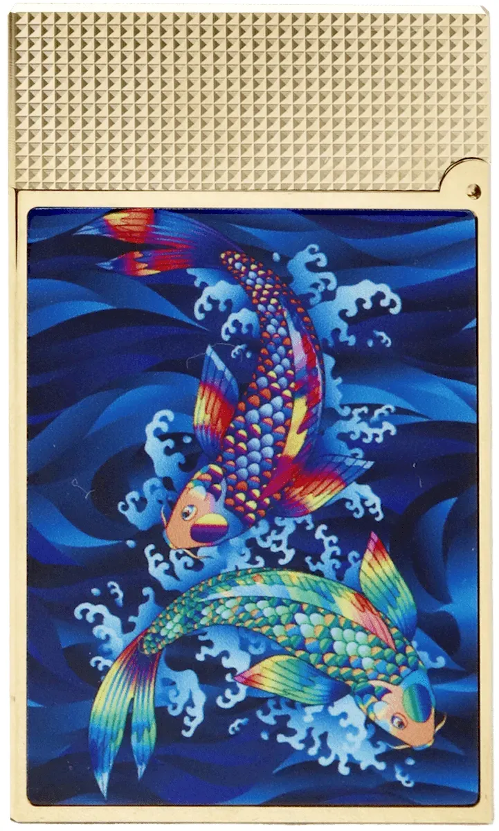 S.T. Dupont L2 Koifish Shiny Yellow Gold Rueckseite