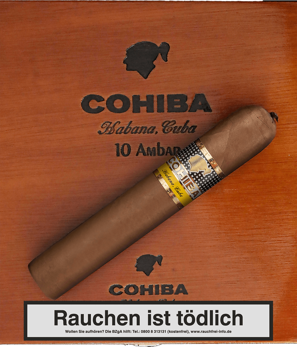 Cohiba Linea Clasica Ambar - Zigarre auf geschlossener Holzkiste