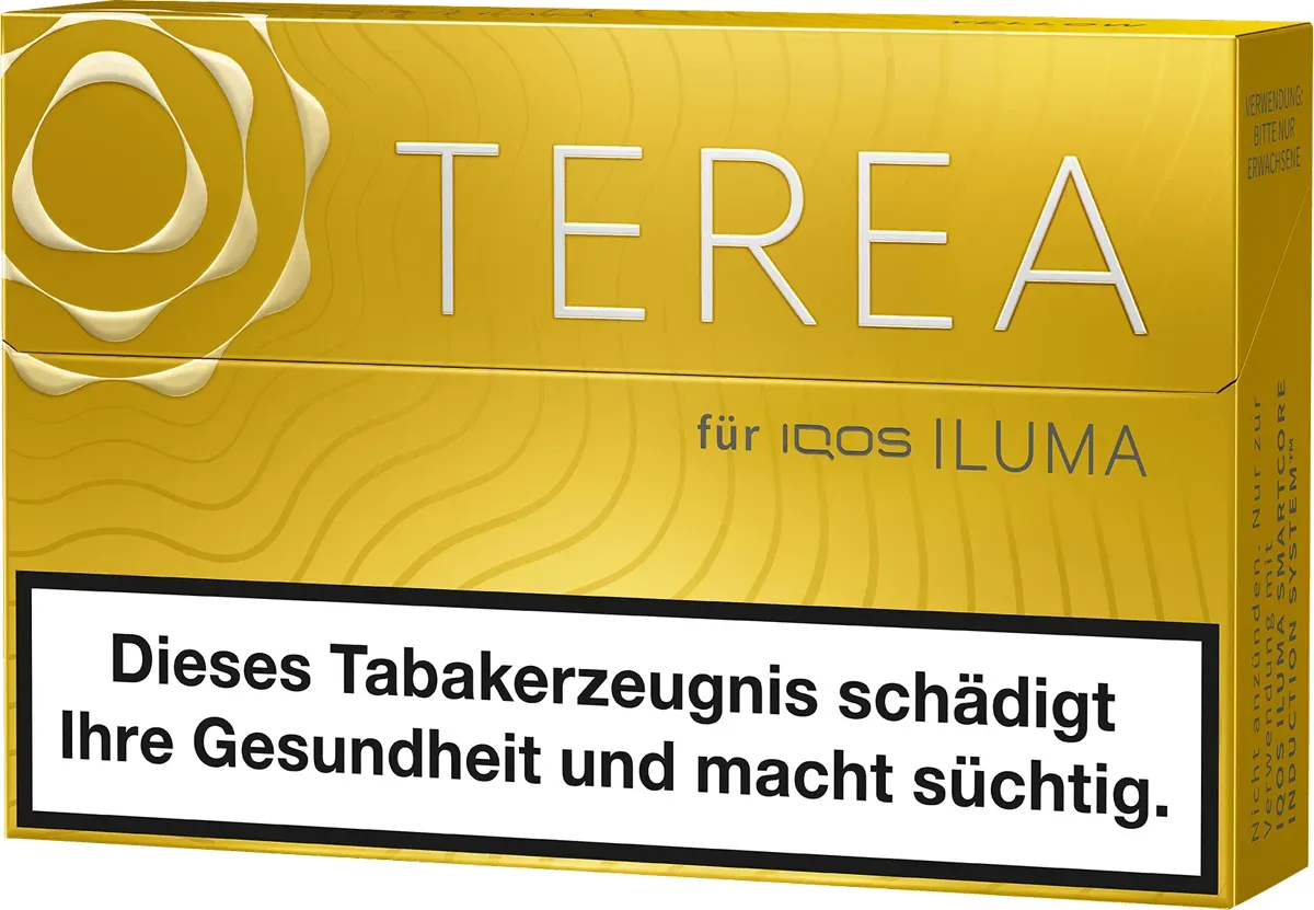 IQOS Terea Yellow Vorderseite von rechts