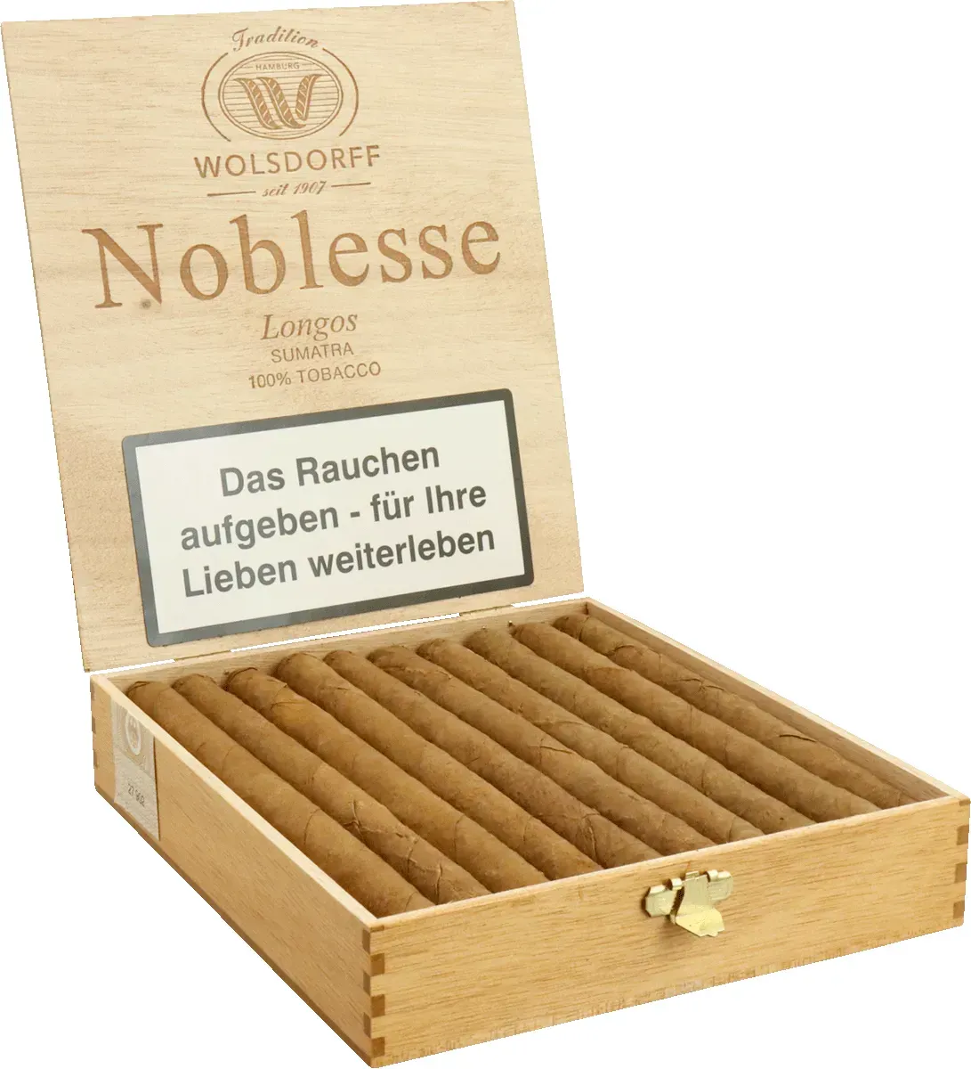 Noblesse Longos Sumatra Kiste offen Seite