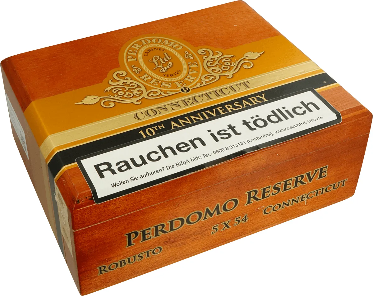 Perdomo 10th anniversary Kiste geschlossen seite