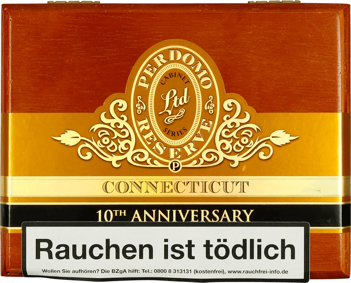Perdomo 10th Anniversary Robusto Connecticut Kiste geschlossen Deckel