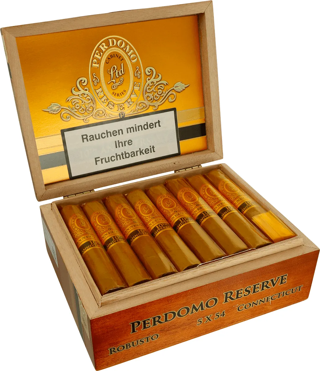 Perdomo 10th Anniversary Robusto Connecticut Kiste offen