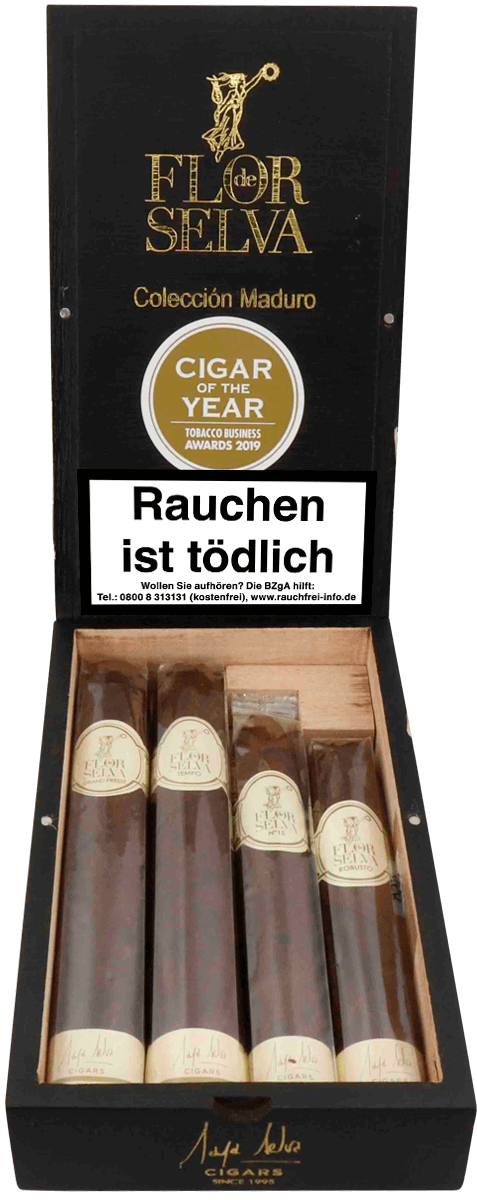Flor de Selva Collection Maduro - Karton vorne geöffnet