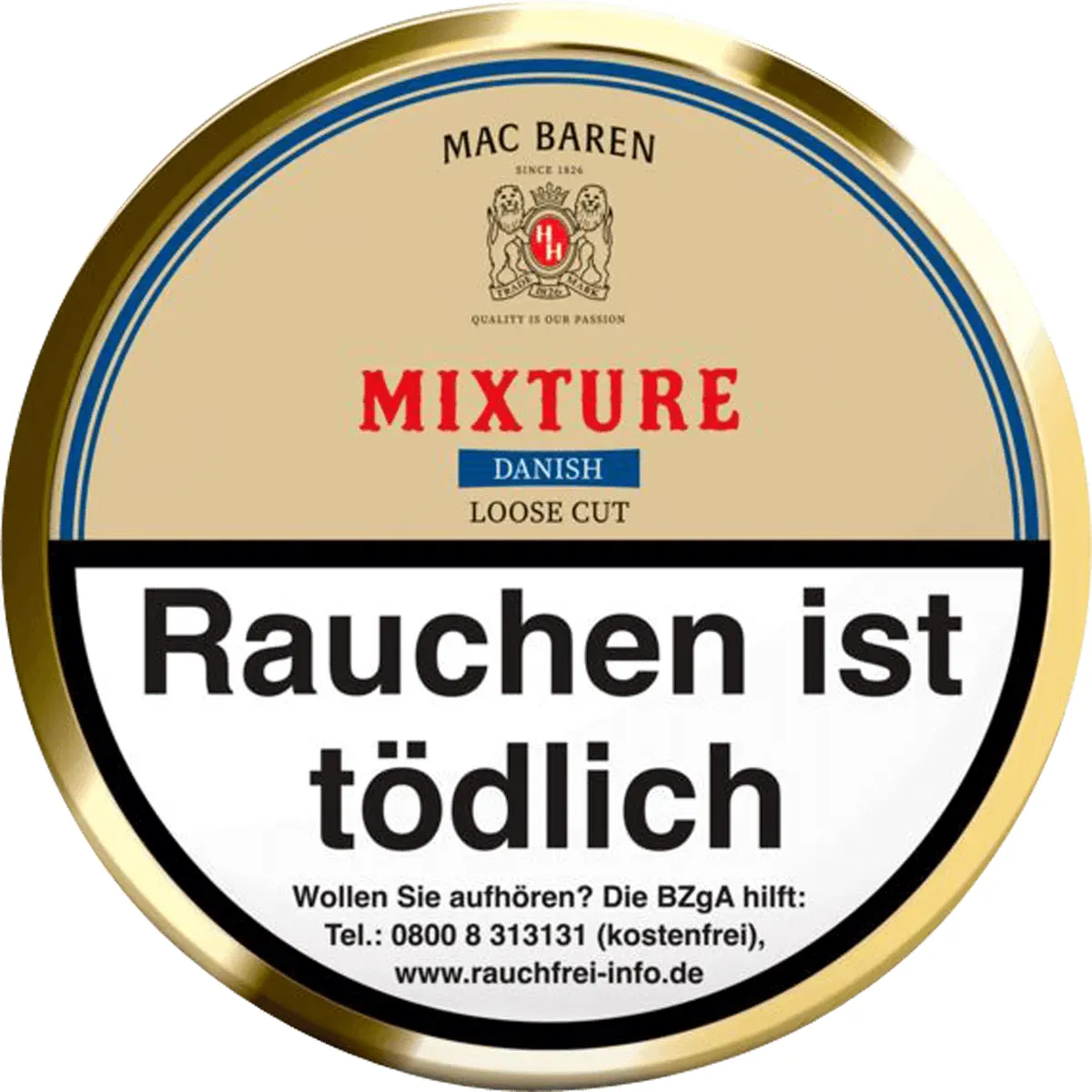 Mac Baren Danish Mixture Pfeifentabak Deckel Dose von oben