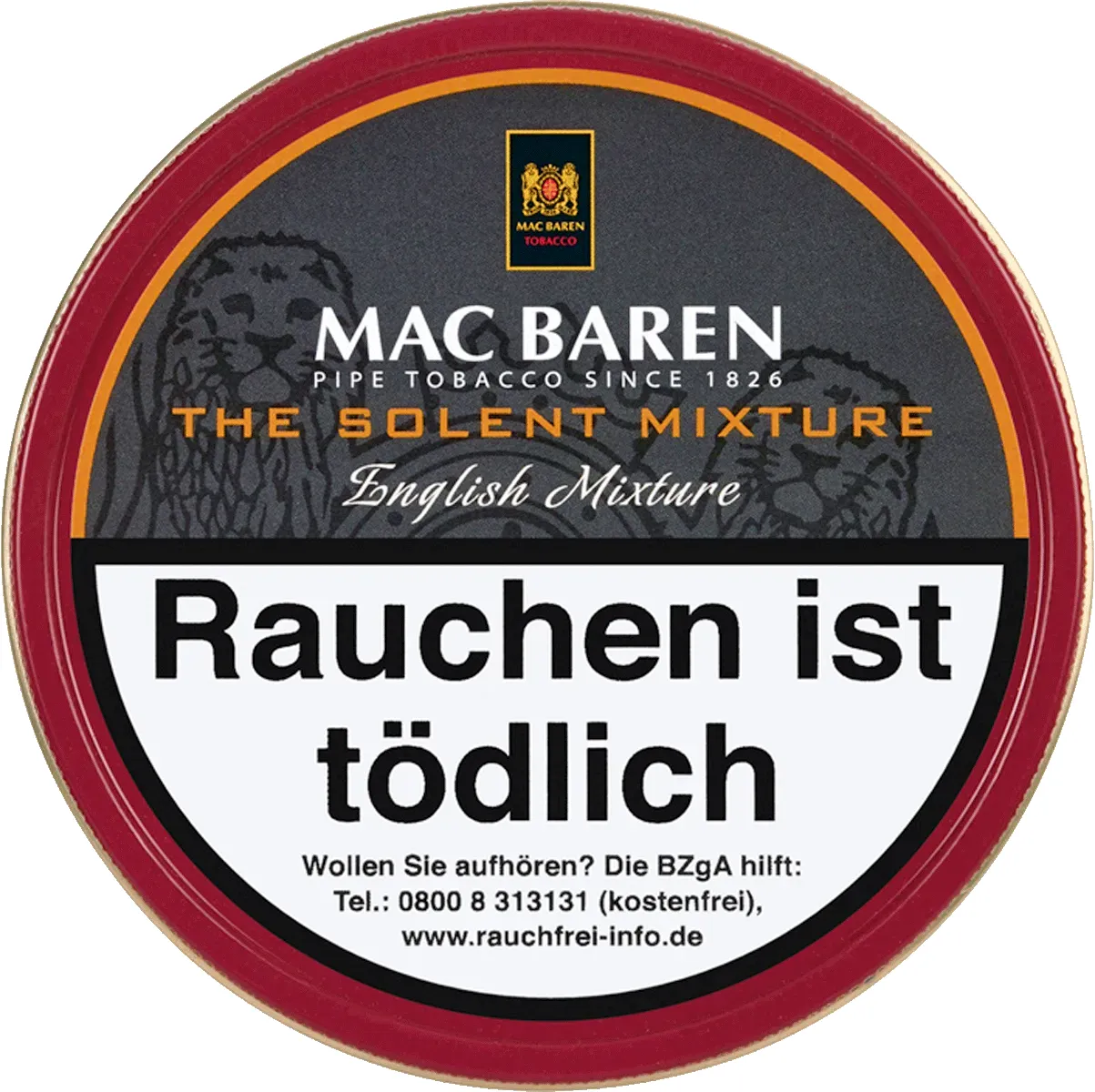 Mac Baren The Solent Mixture Pfeifentabak Deckel Dose von oben