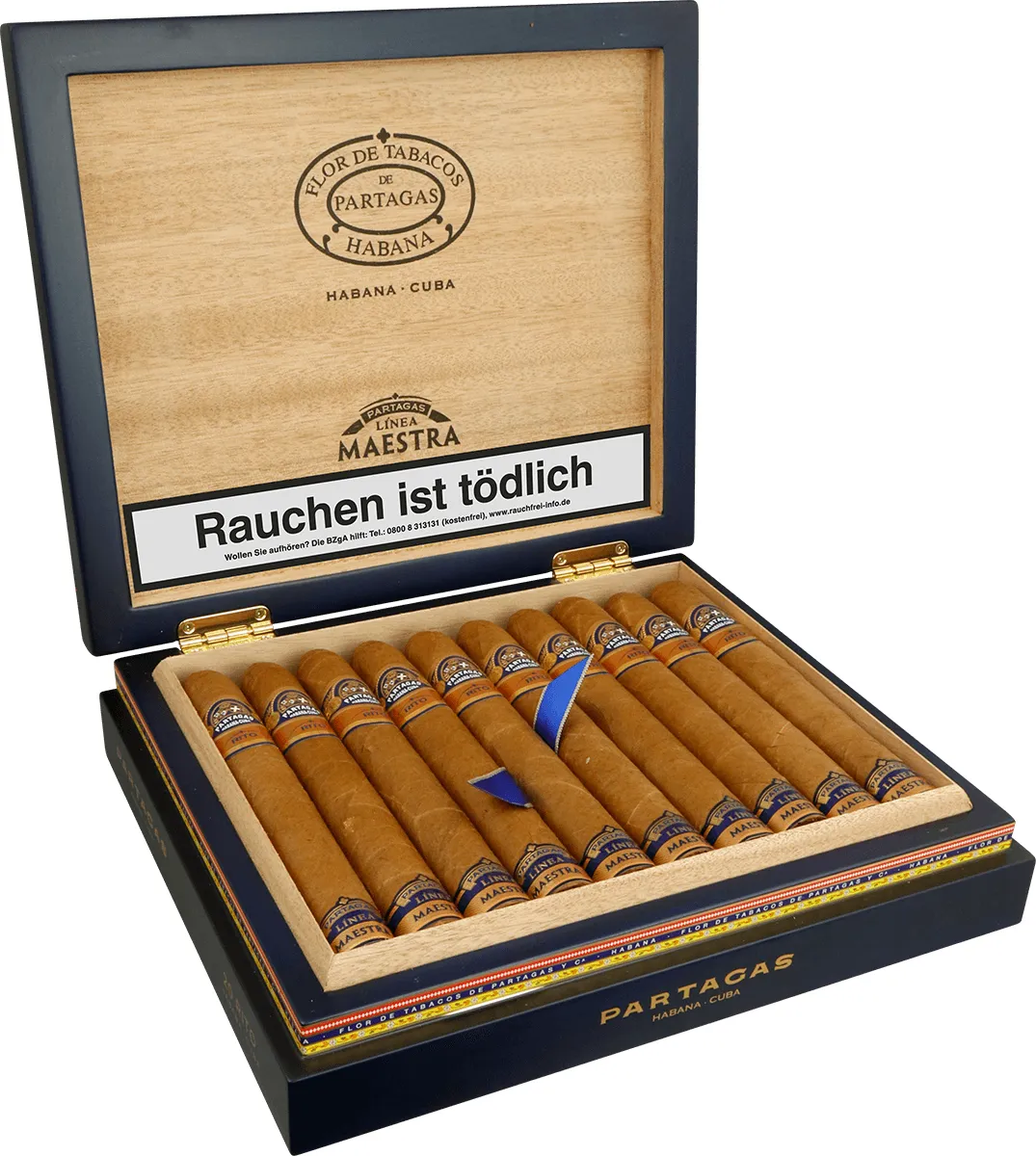 Partagas Linea Maestra Rito Kiste offen Seite