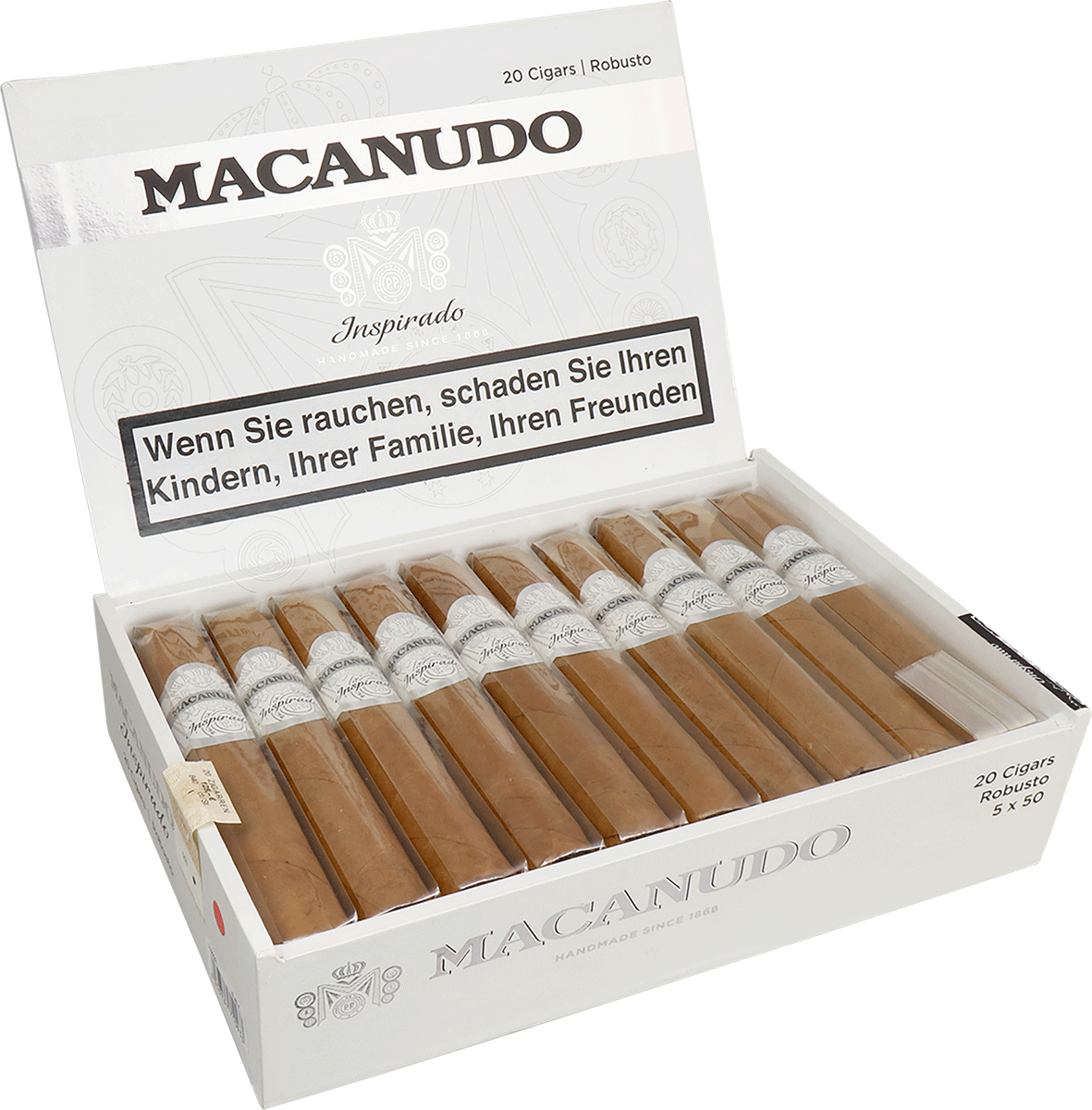 Macanudo Inspirado White - Kiste seitlich geöffnet