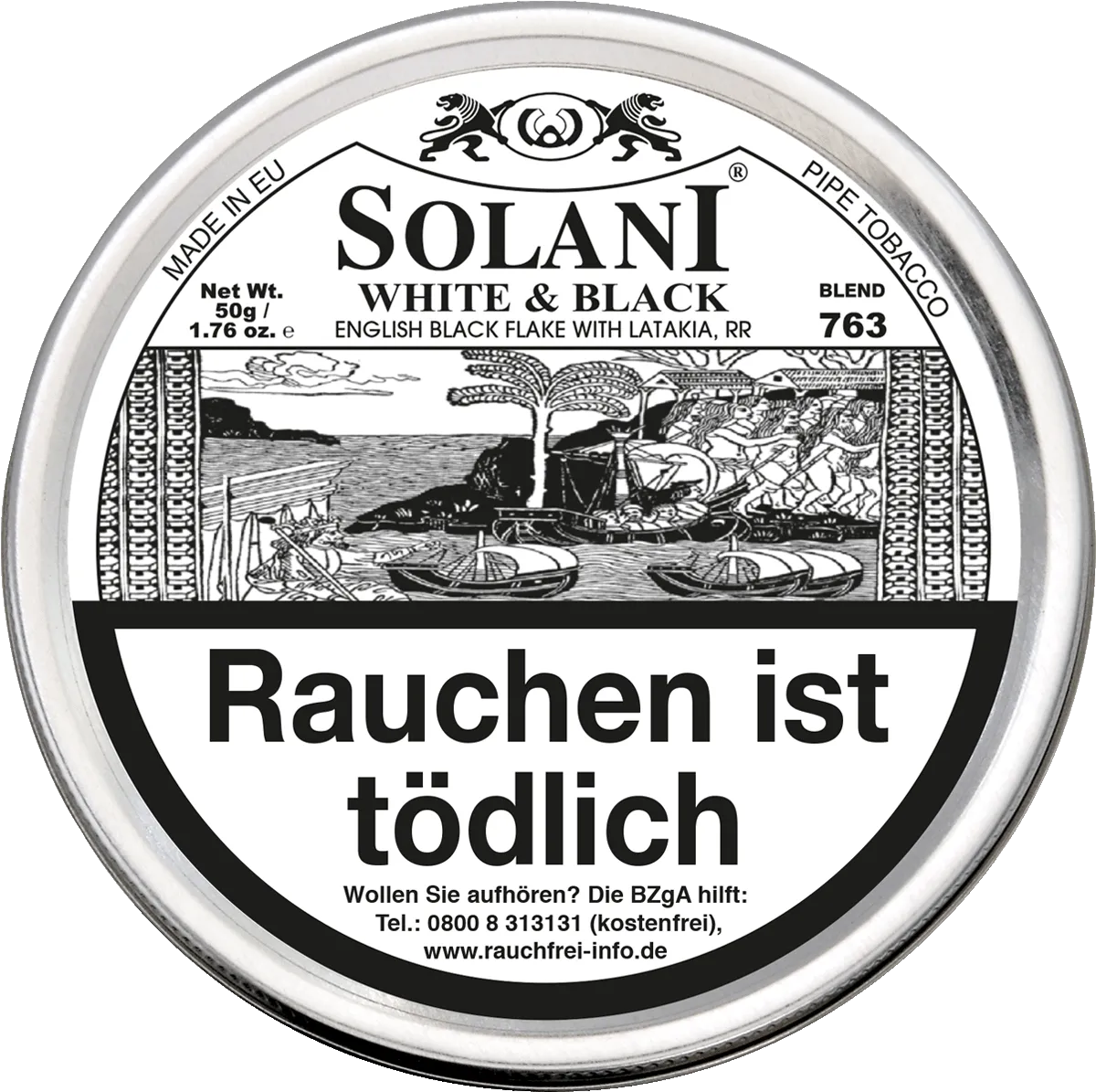 Solani White & Black / Blend 763 Deckel Dose von oben