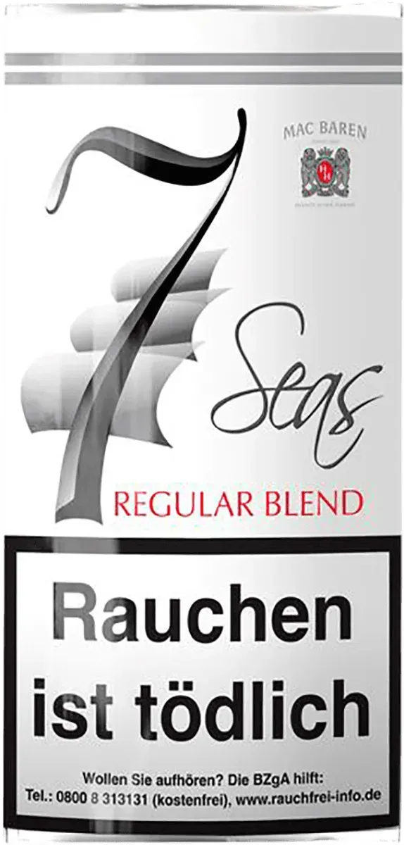 Mac Baren 7 Seas Regular Blend Pfeifentabak 40g Packung, Vorderseite