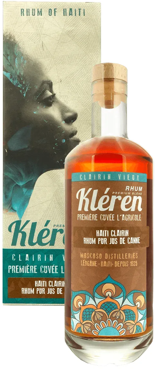 Kleren Rhum Umverpackung und Flasche