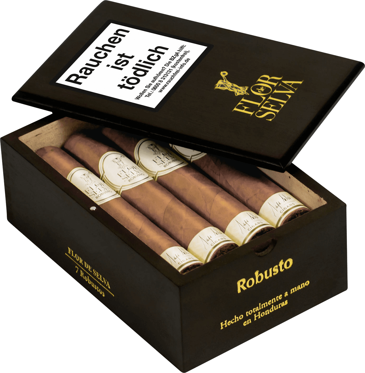 Flor de Selva Classic Robusto - Kiste seitlich geöffnet