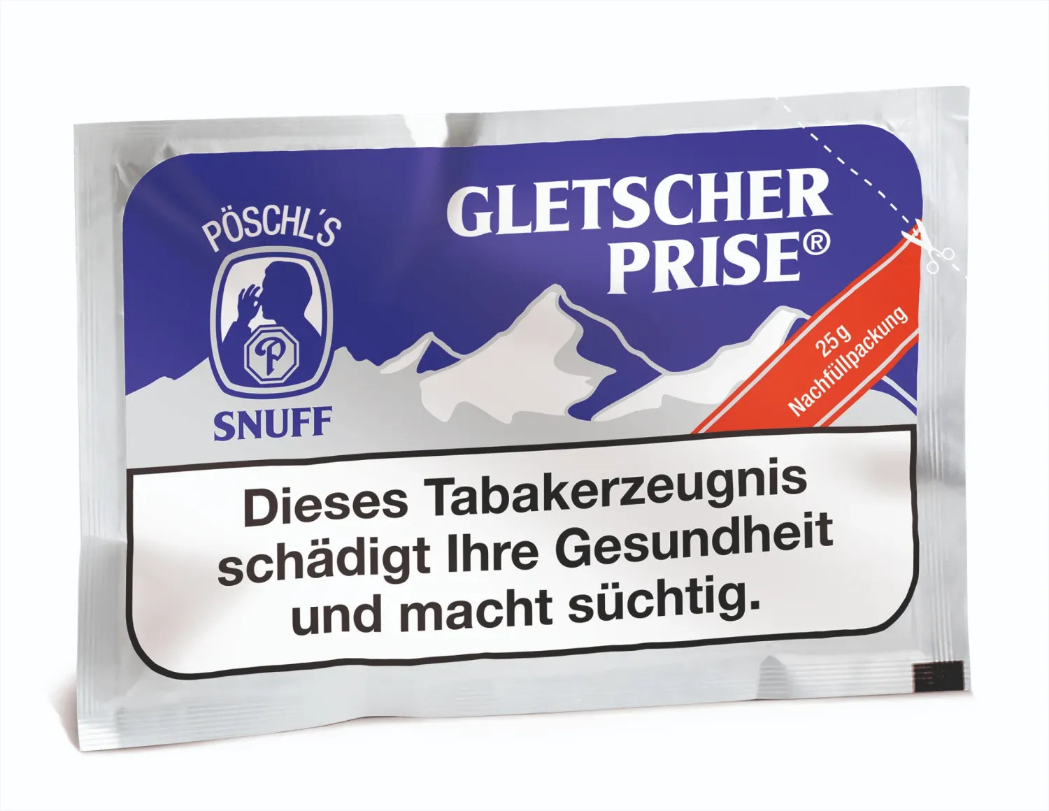 Pöschl'S Snuff Gletscherprise25g Nachfüllpackung frontalansicht