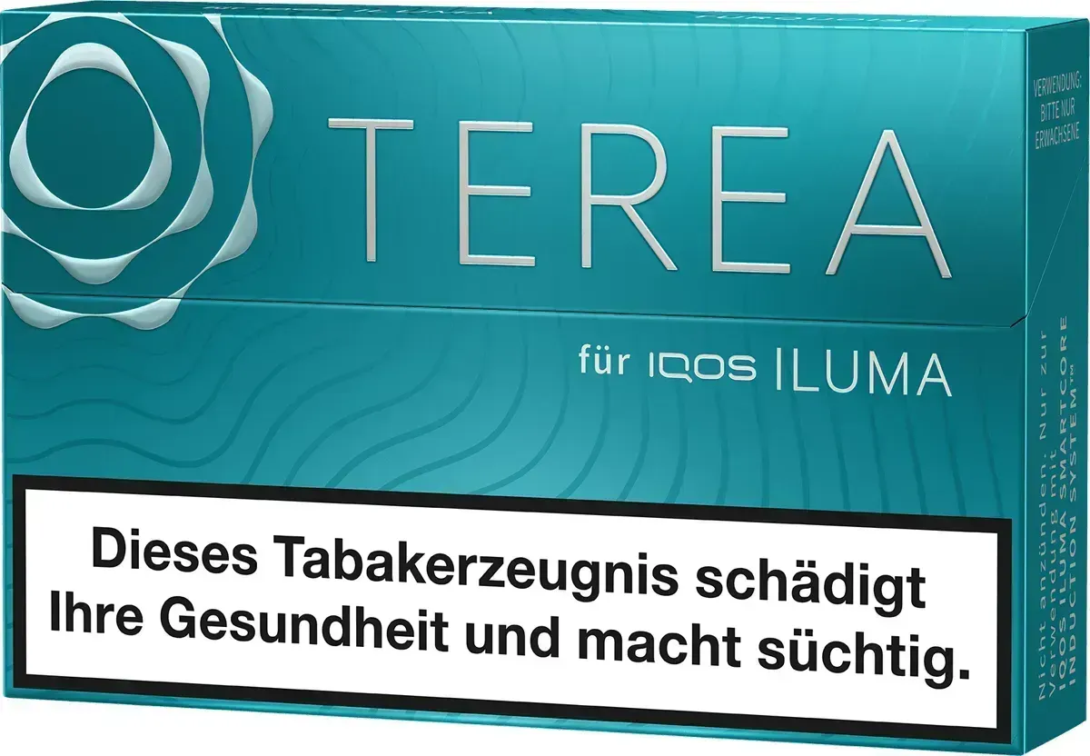IQOS Terea Turquois Vorderseite von rechts