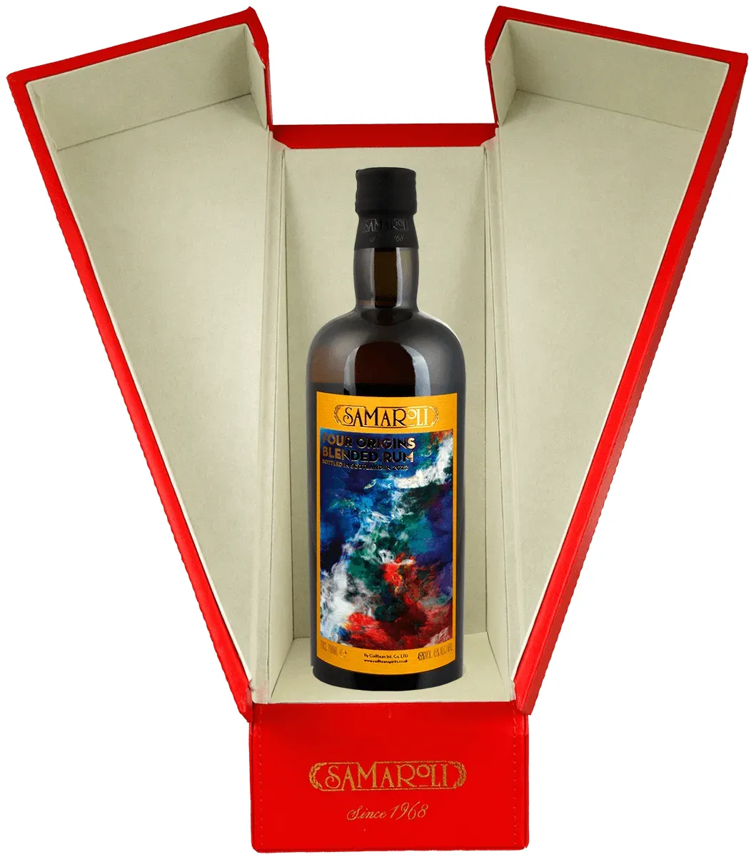Samaroli 4 Origins Umkarton mit Flasche offen