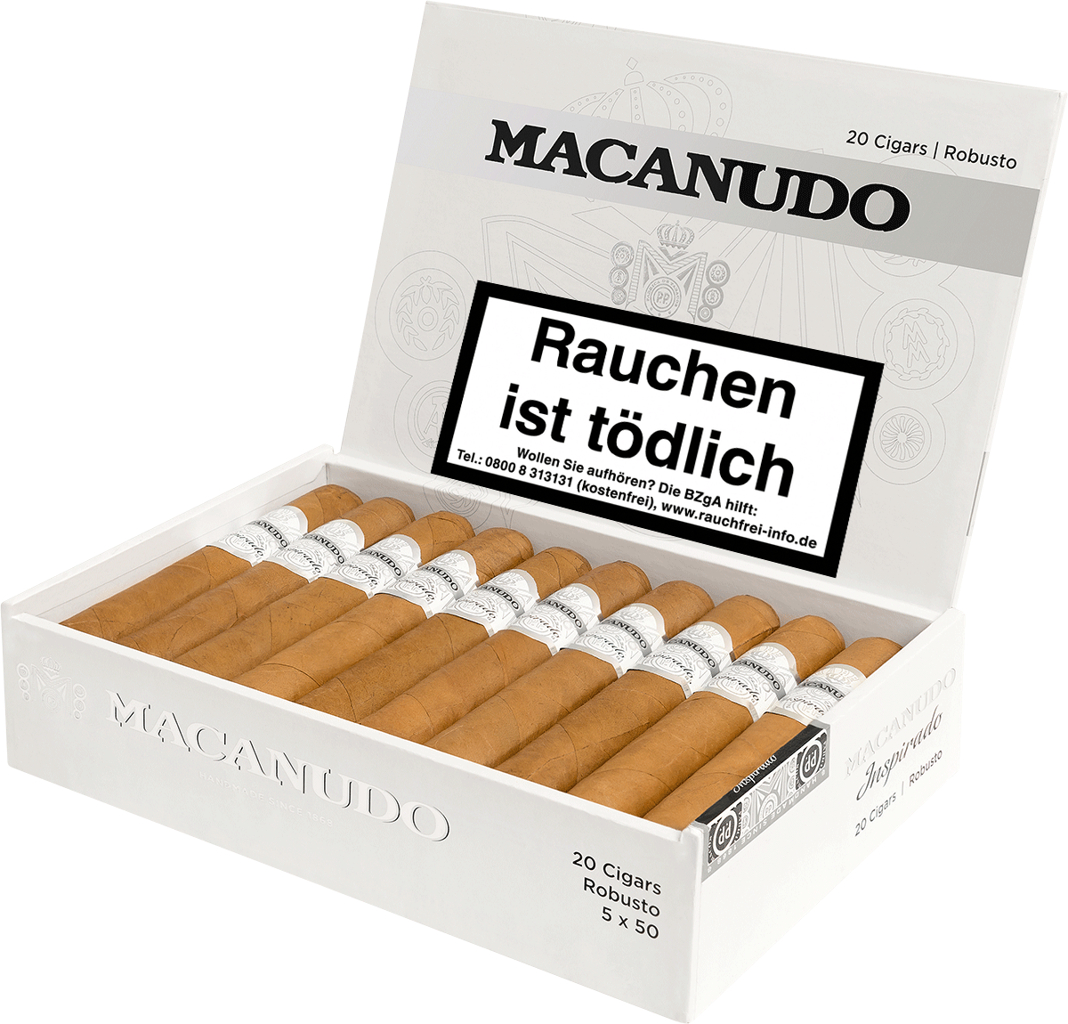 Macanudo Inspirado White - Kiste seitlich geöffnet