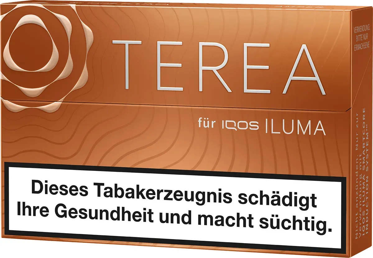 IQOS Terea Amber Vorderseite von rechts