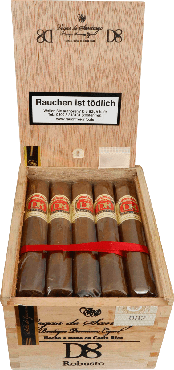 Vegas de Santiago D8 Robusto - Kiste vorne geöffnet