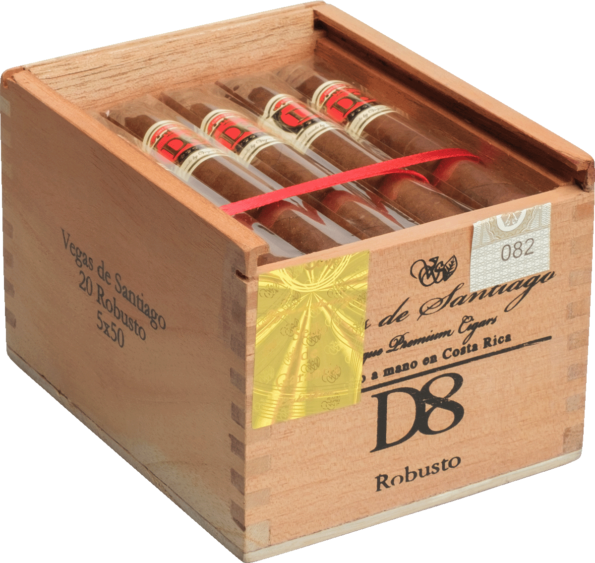 Vegas de Santiago D8 Robusto - Kiste seitlich geöffnet