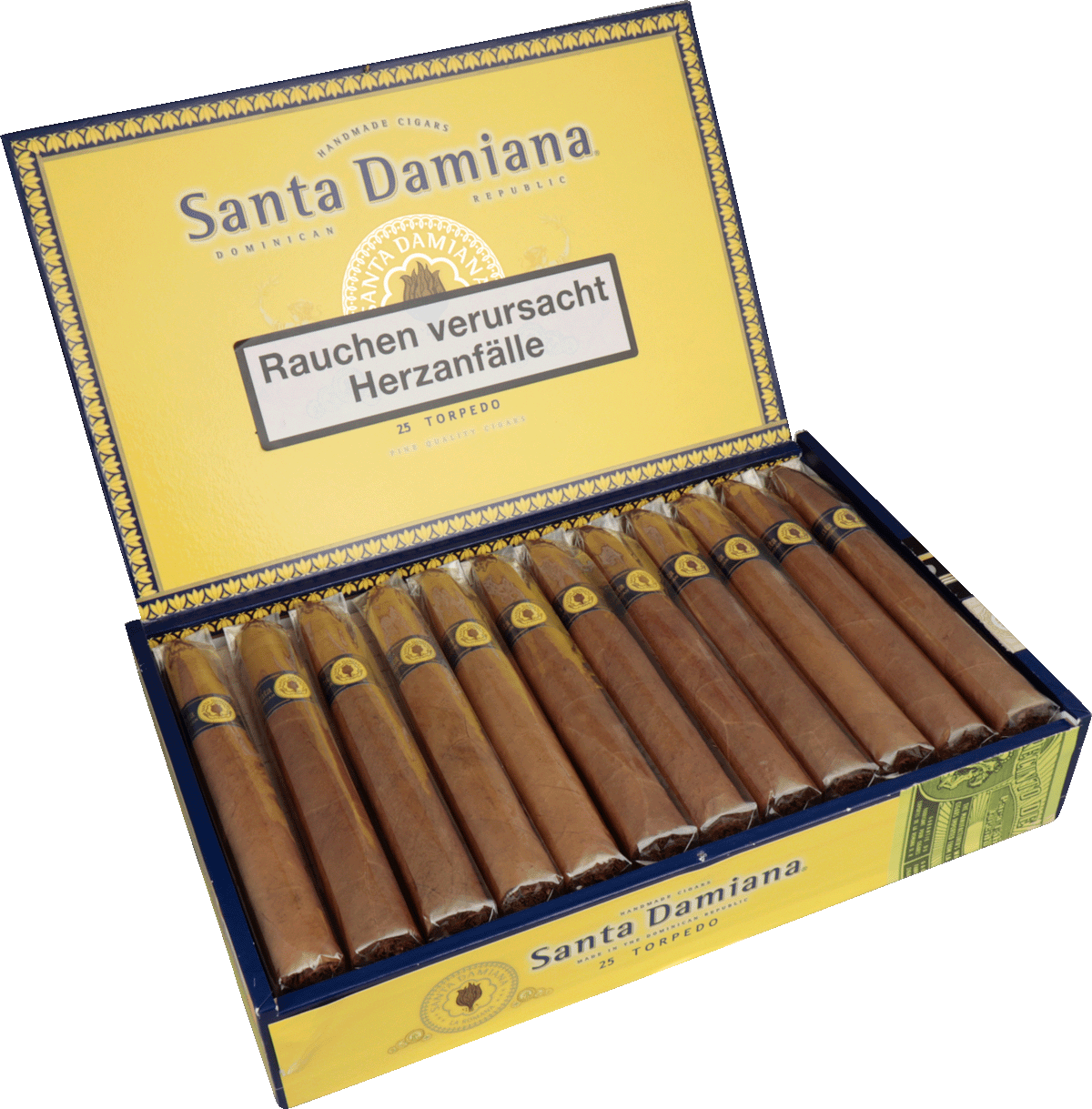 Santa Damiana Classic Torpedo - Kiste seitlich geöffnet