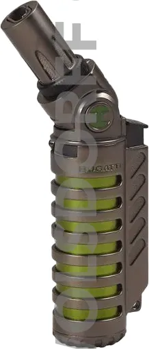 Bugatti lighter Volcan gun satin / green stehend