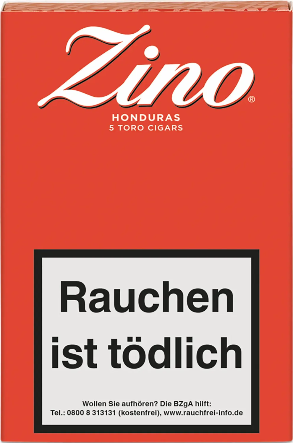Zino Honduras Toro 5 Stück Pappschachtel Rot von vorne