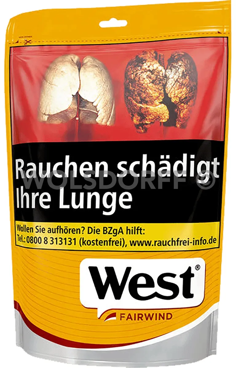 West Yellow Volume Tobacco Beutel