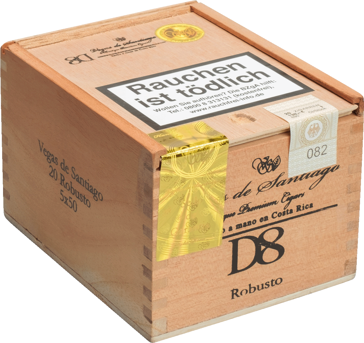 Vegas de Santiago D8 Robusto - Kiste seitlich geschlossen