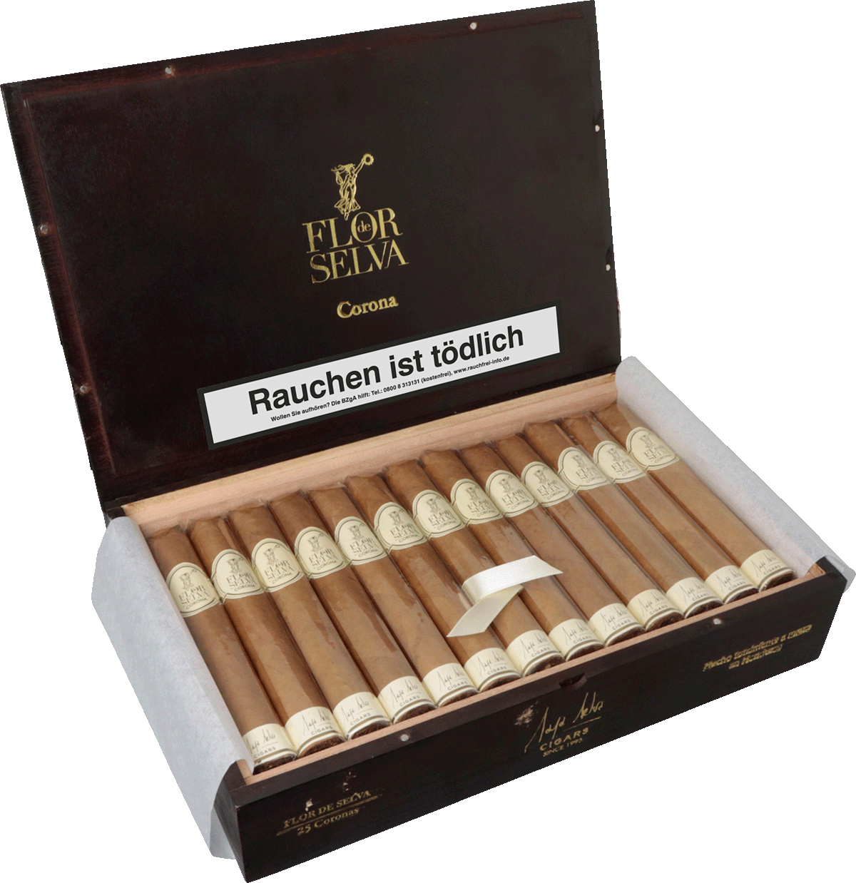 Flor de Selva Corona - Kiste seitlich geöffnet