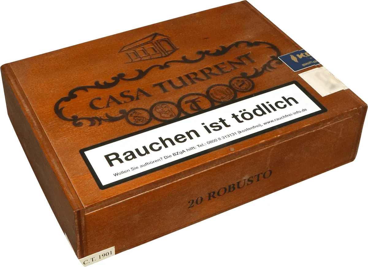 Casa Turrent 1901 Maduro Robusto Kiste geschlossen Seite