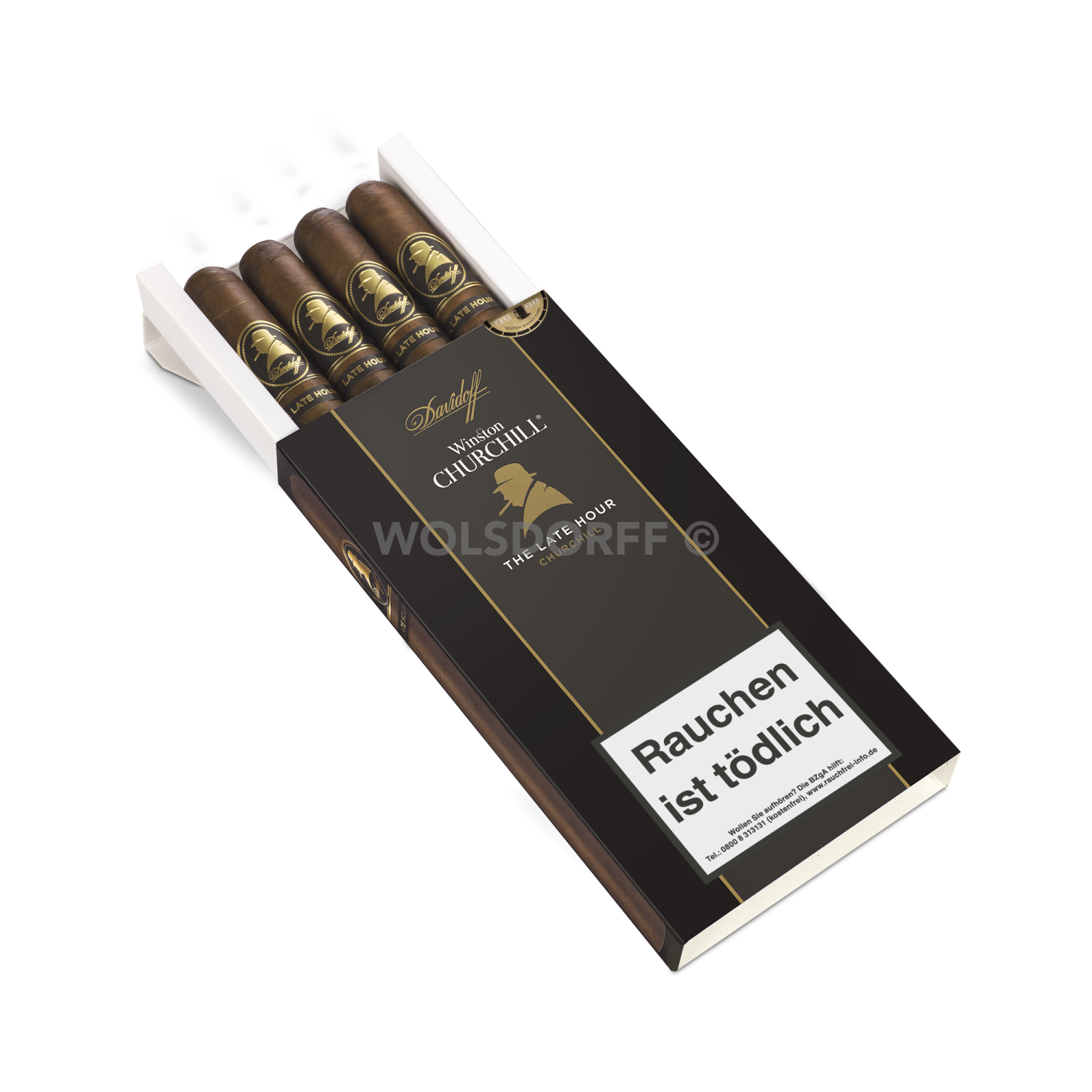 Davidoff Winston Churchill - Pappetui seitlich geöffnet