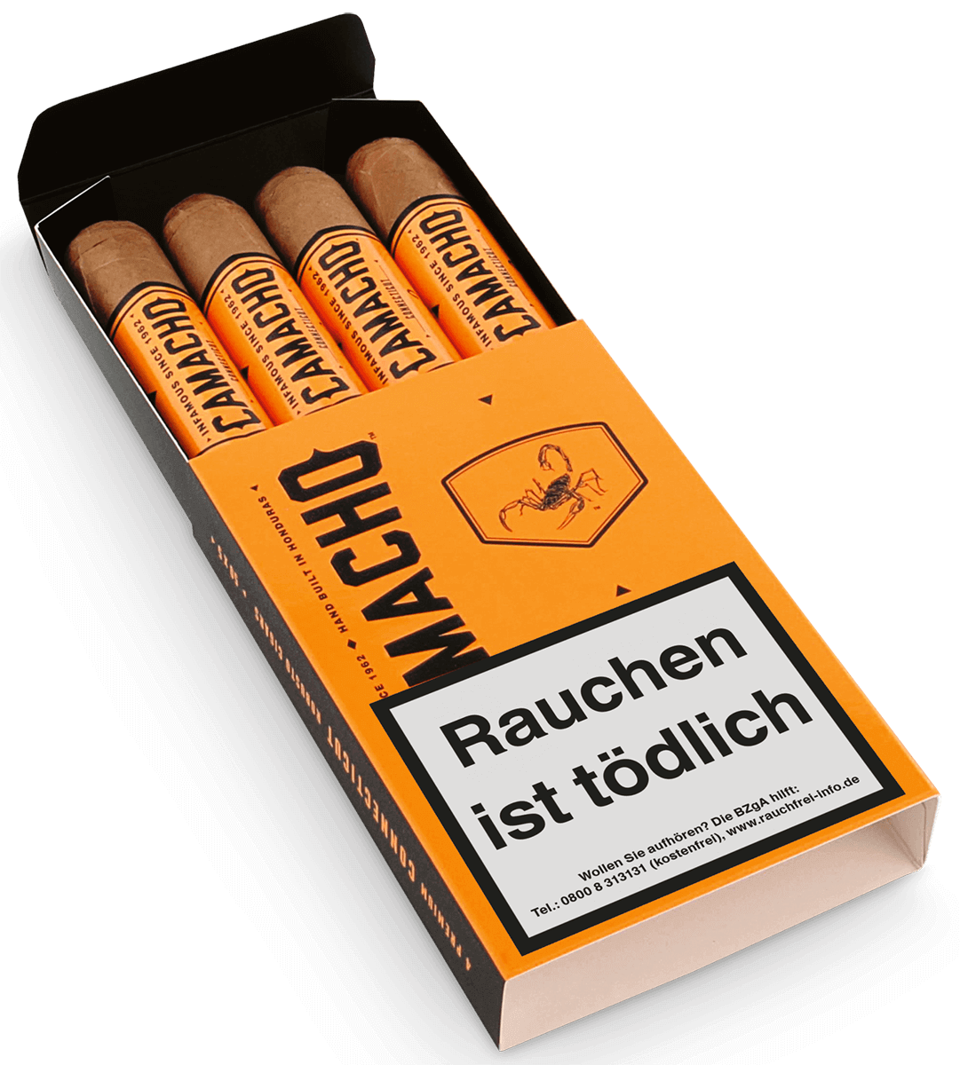 Camacho Connecticut Robusto - Schachtel seitlich geöffnet