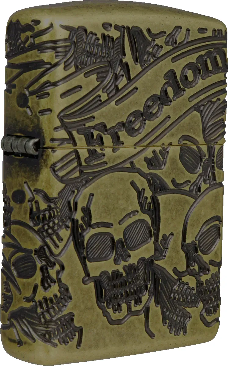 Zippo freedom Skull Rueckseite