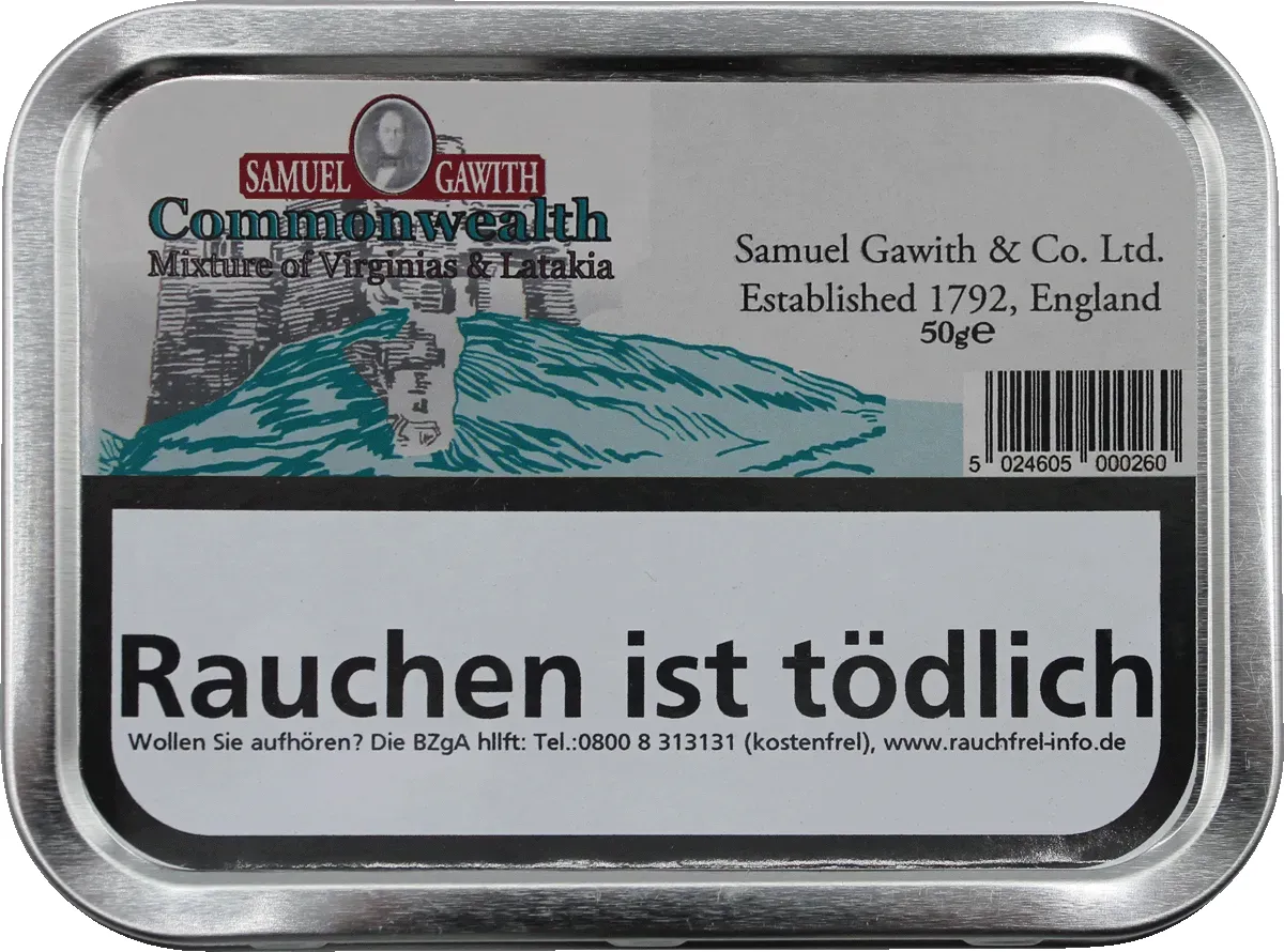 Samuel Gawith Commonwealth Deckel Dose von oben