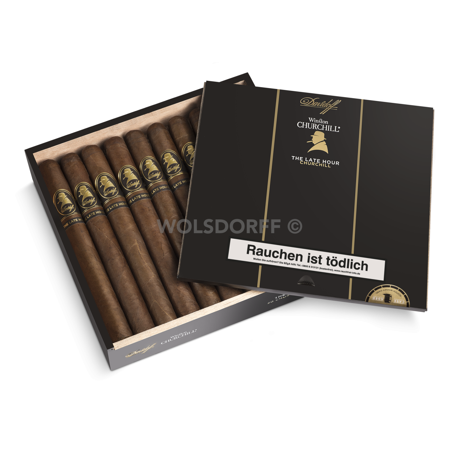 Davidoff Winston Churchill - Pappetui vorne geöffnet
