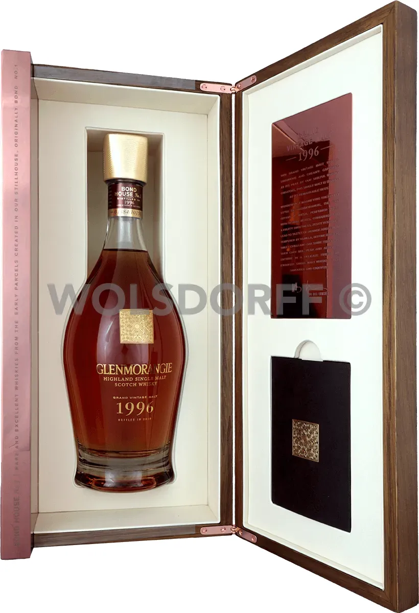 Glenmorangie Grand Vintage 1996 Umkarton und Flasche offen