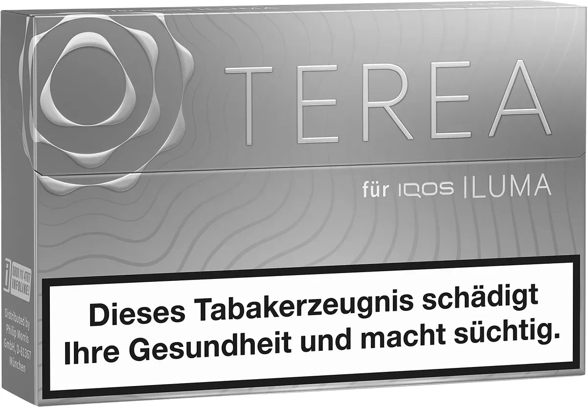 IQOS TEREA Silver Packung schräg von vorne